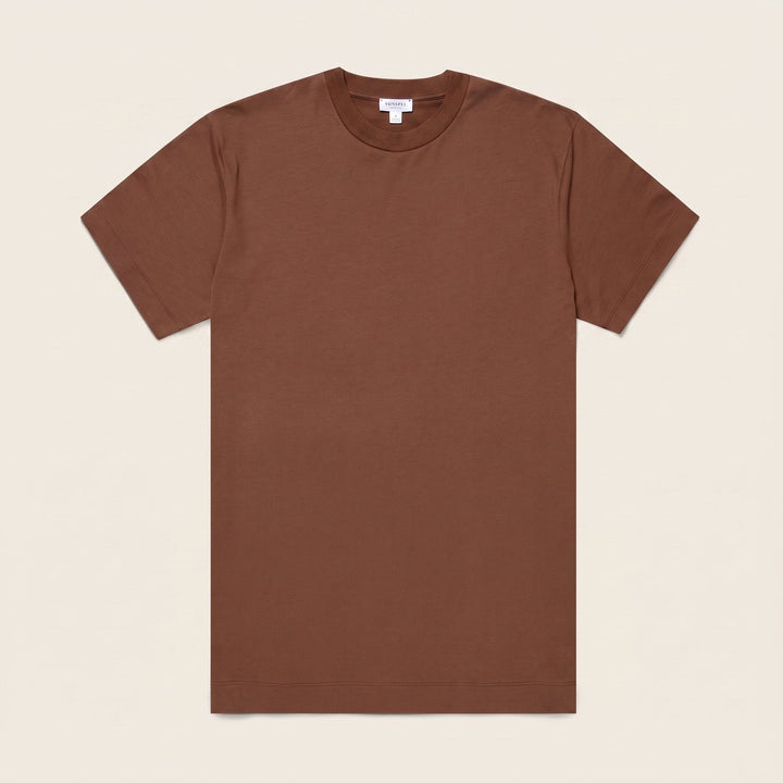 Caden oversized chestnut t-shirt flat lay product photo
