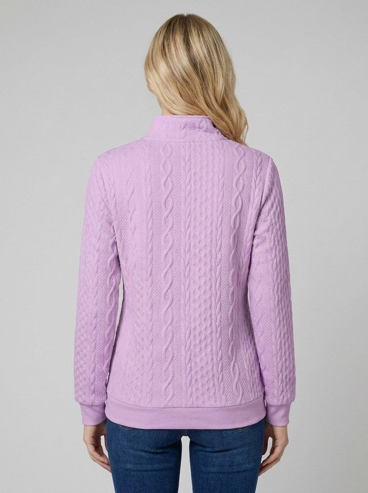 Celeste soft knit quarter-zip sweater back view