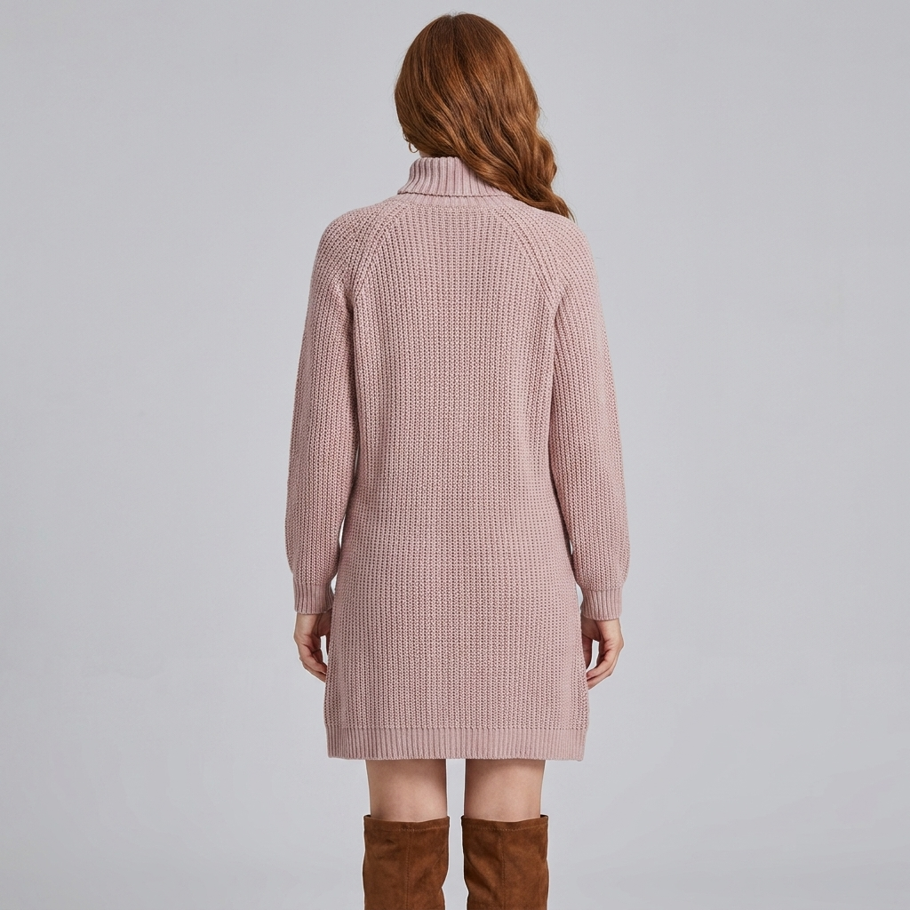 Celestine knit sweater dress pink back view