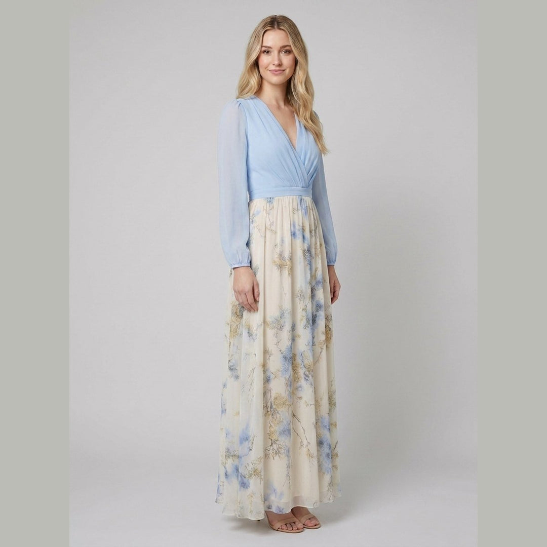 Clara Floral Print Maxi Dress on model