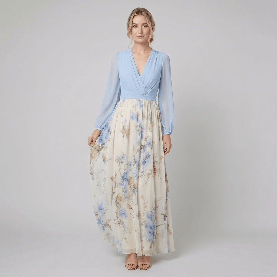 Clara floral print chiffon maxi dress
