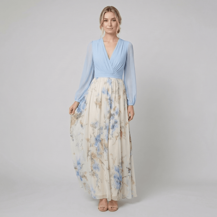 Clara floral print chiffon maxi dress