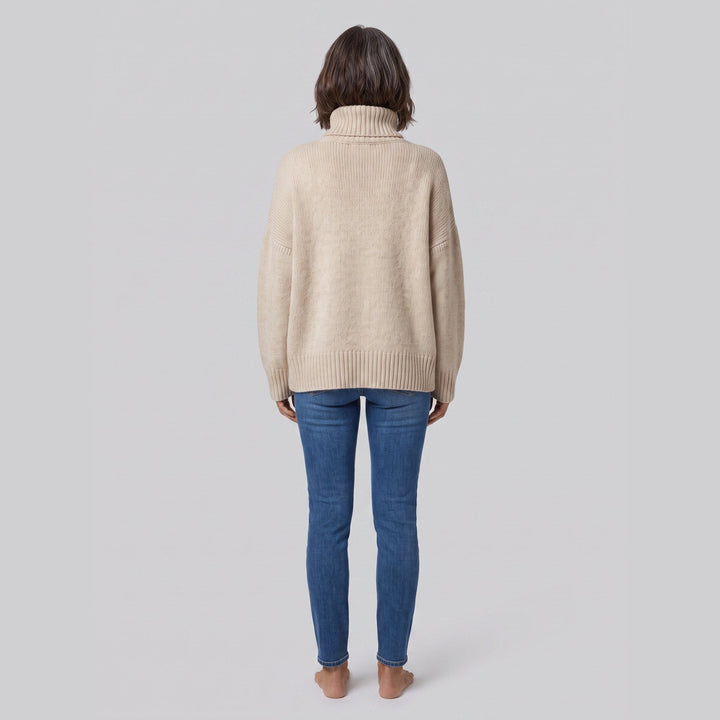 Cleo cozy sweater beige back