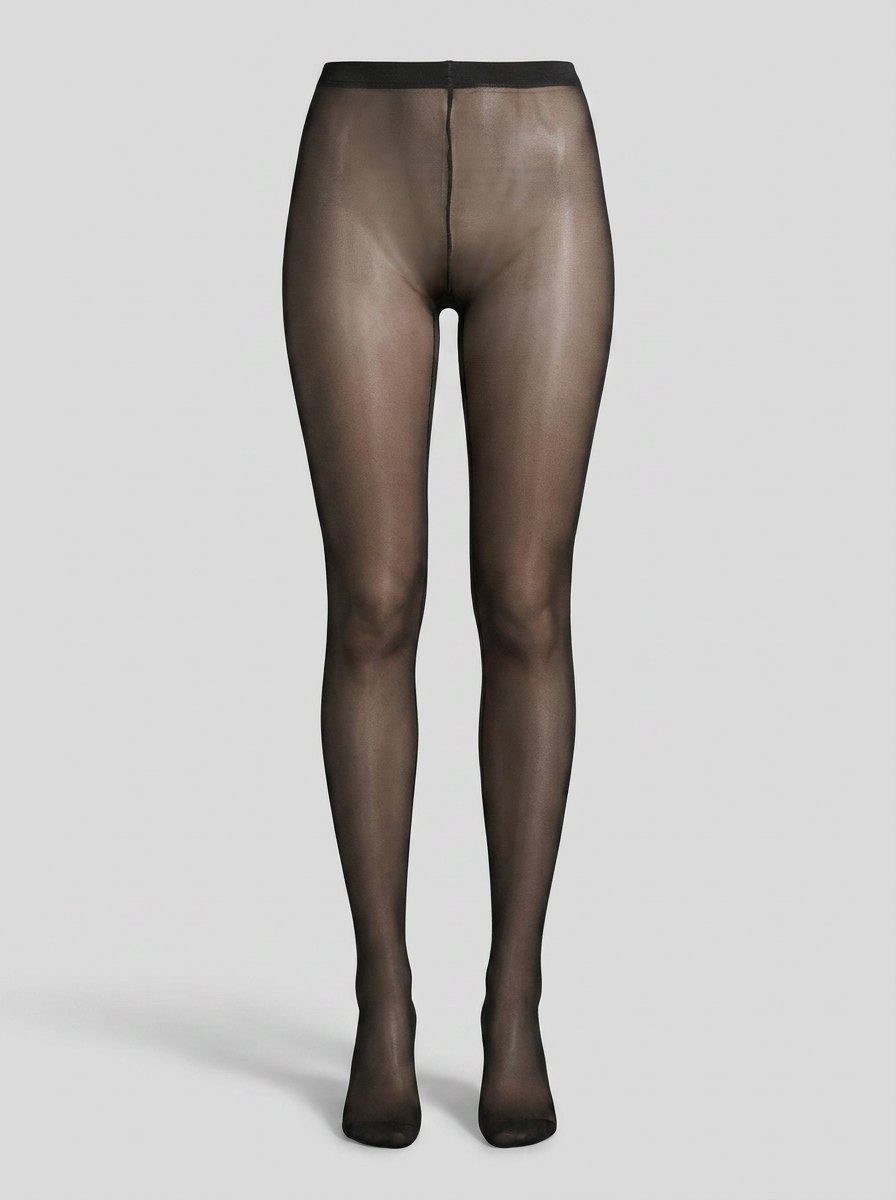Cleo thin tights black front