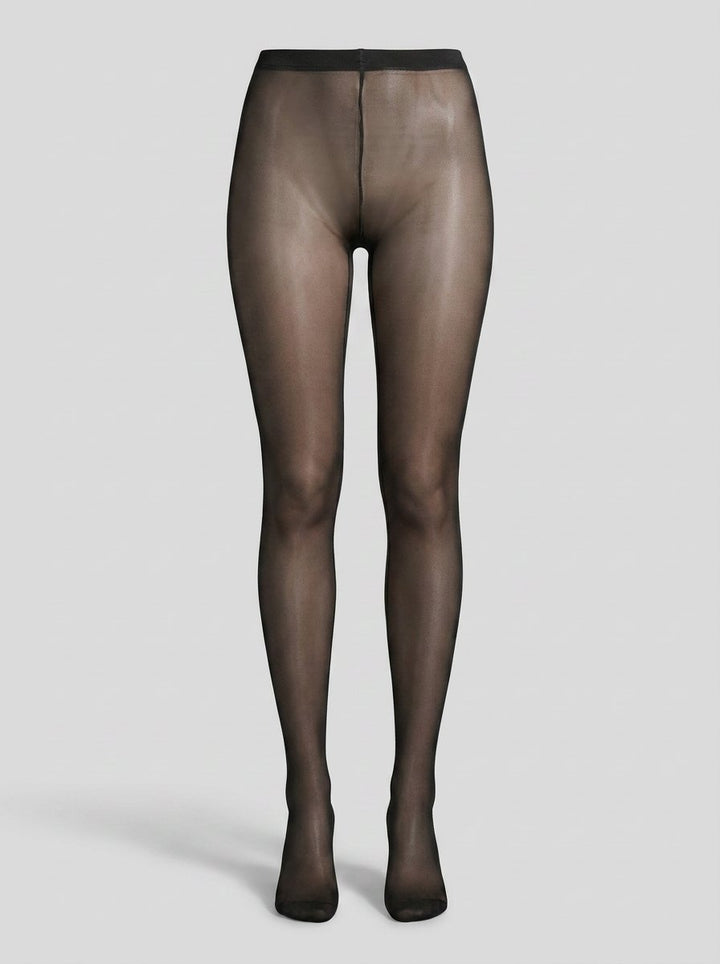 Cleo thin tights black front