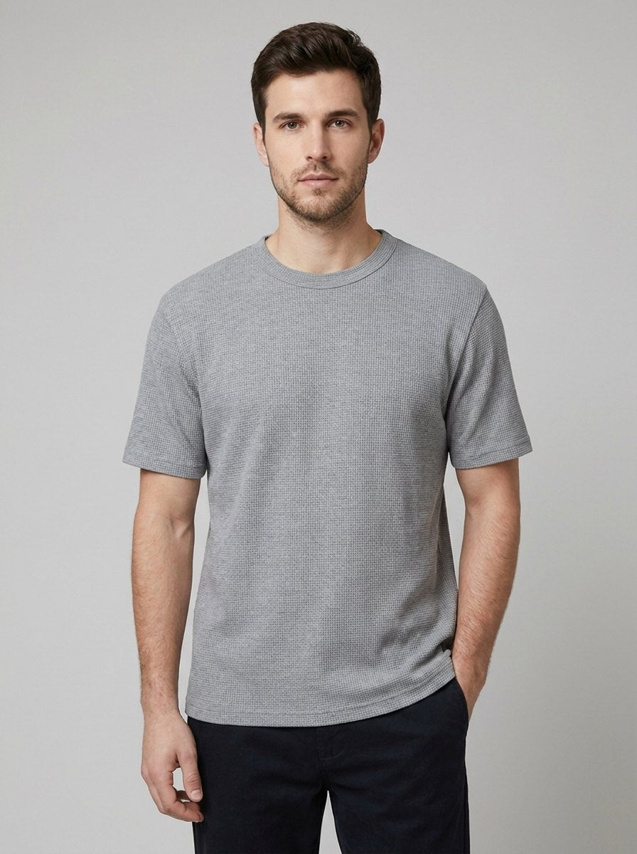 Cole waffle knit t-shirt in gray