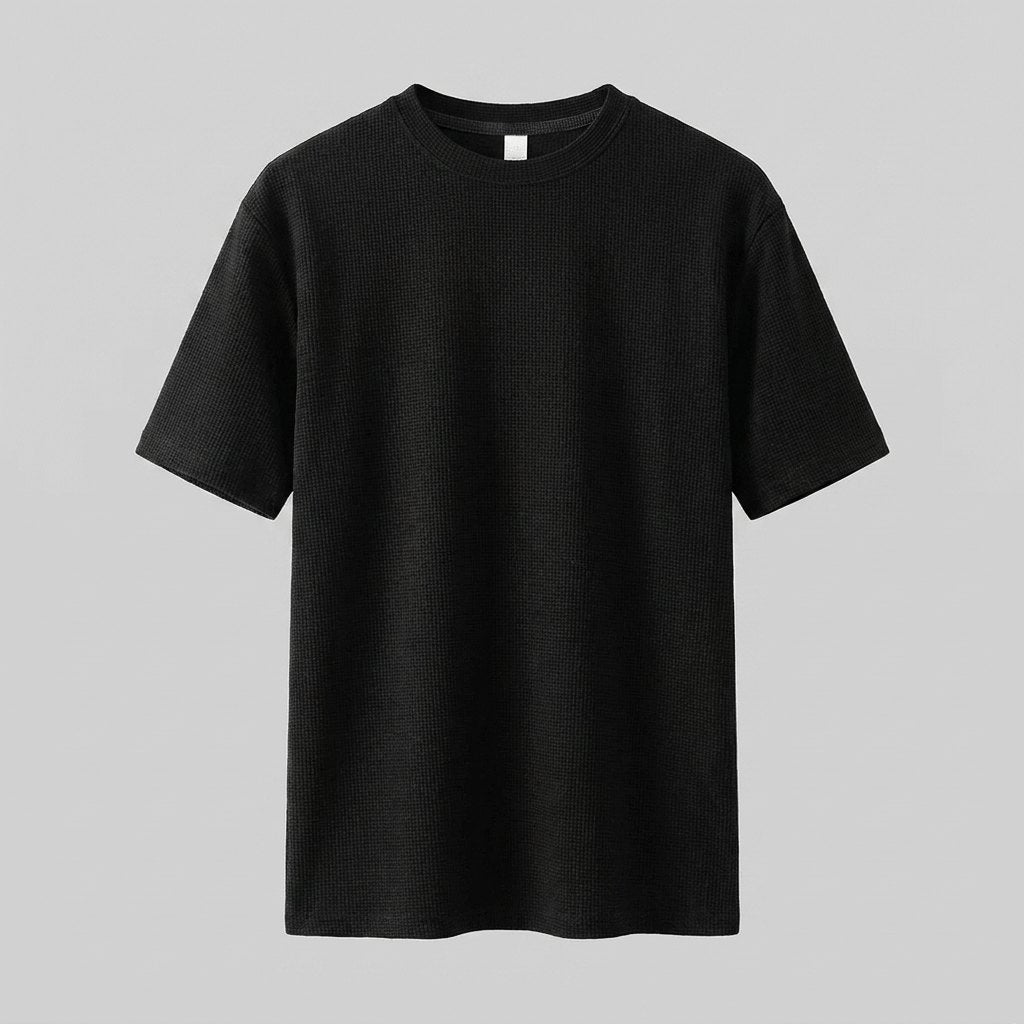 Cole waffle knit t-shirt product flat lay