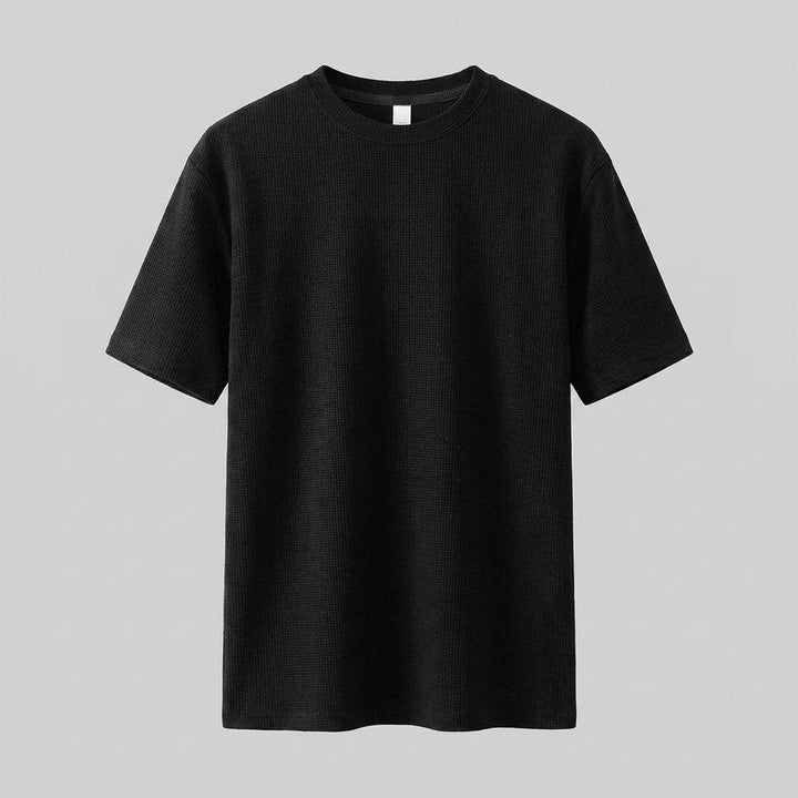 Cole waffle knit t-shirt product flat lay