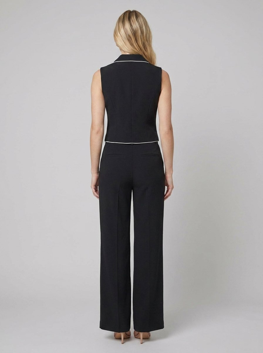 Cora black blazer set back view
