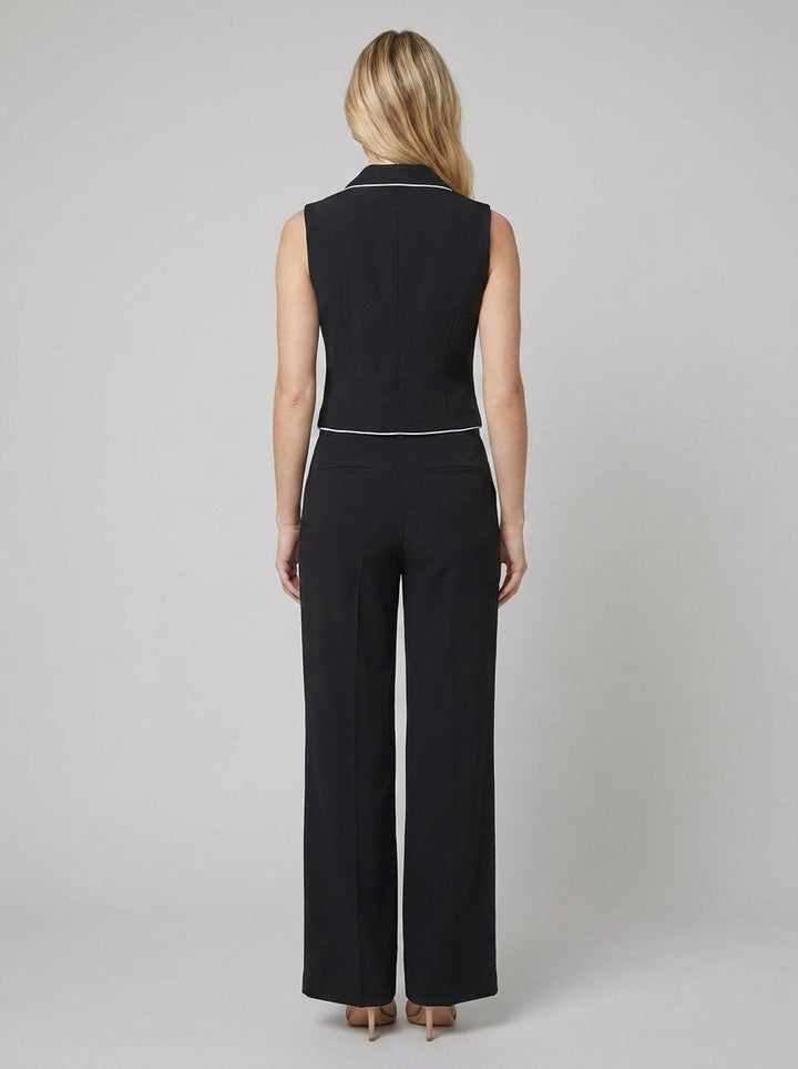 Cora black blazer set back view