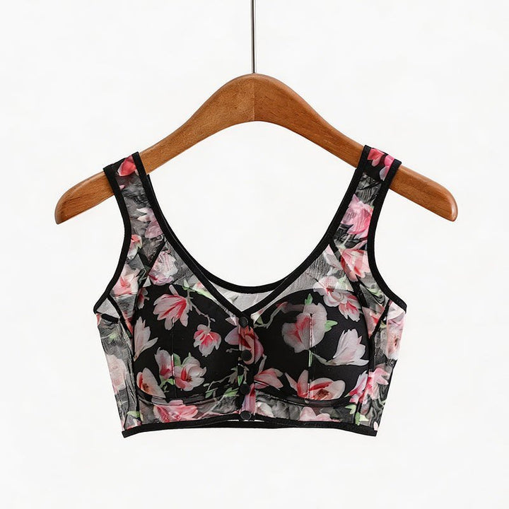 Cora floral bra black