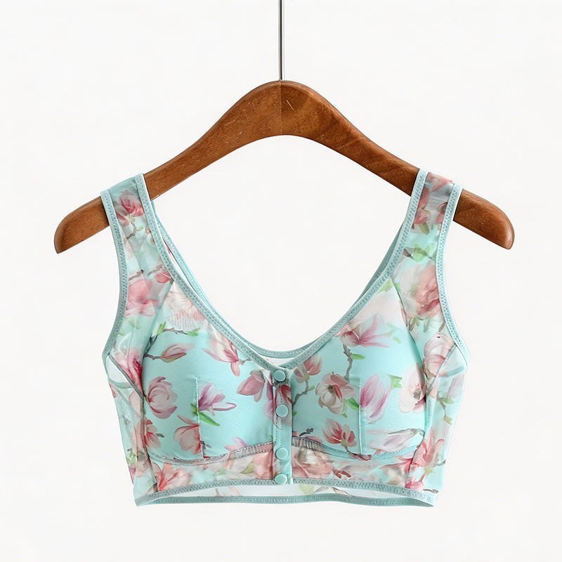 Cora floral bra blue