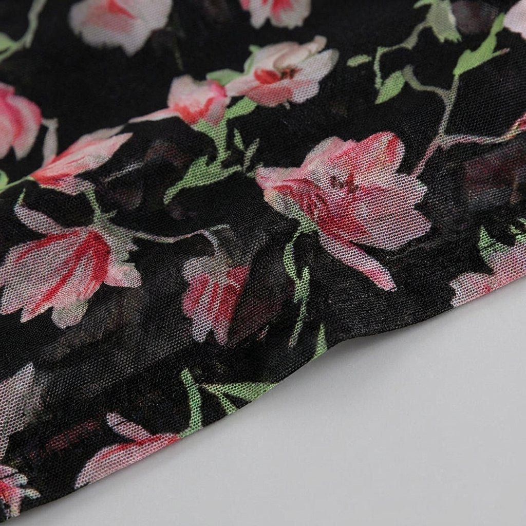 Cora floral bra fabric detail