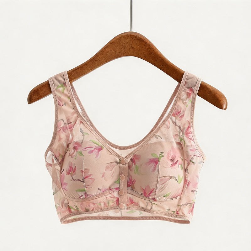 Cora floral bra nude