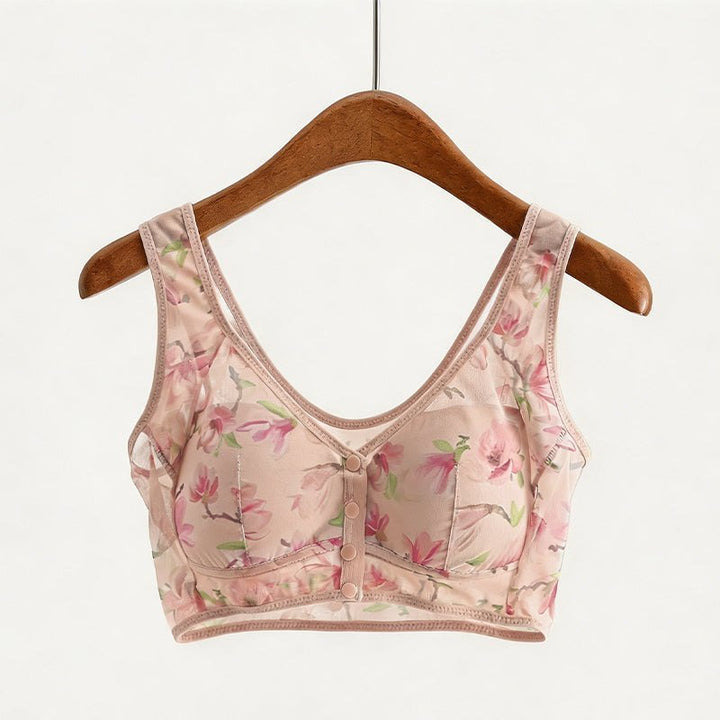 Cora floral bra nude