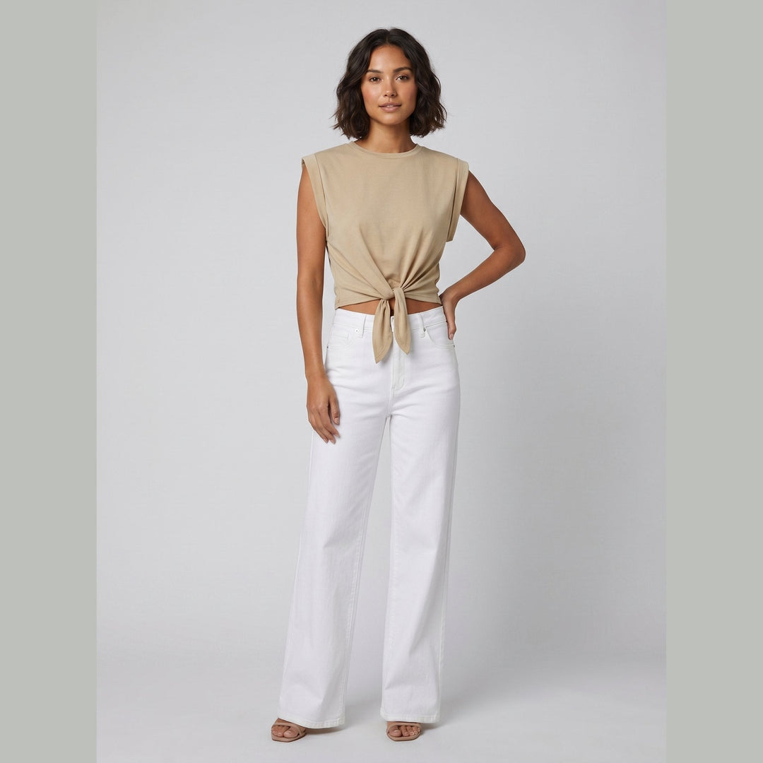 Cora Knotted Tee khaki