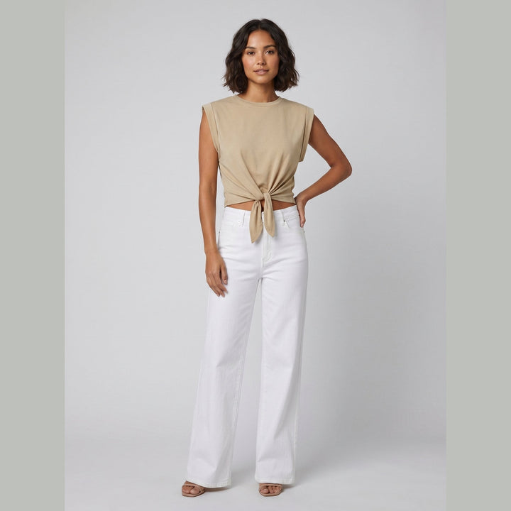 Cora Knotted Tee khaki