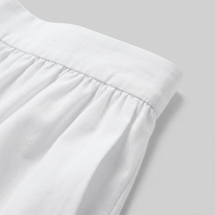 Cora white cotton maxi skirt, fabric close-up
