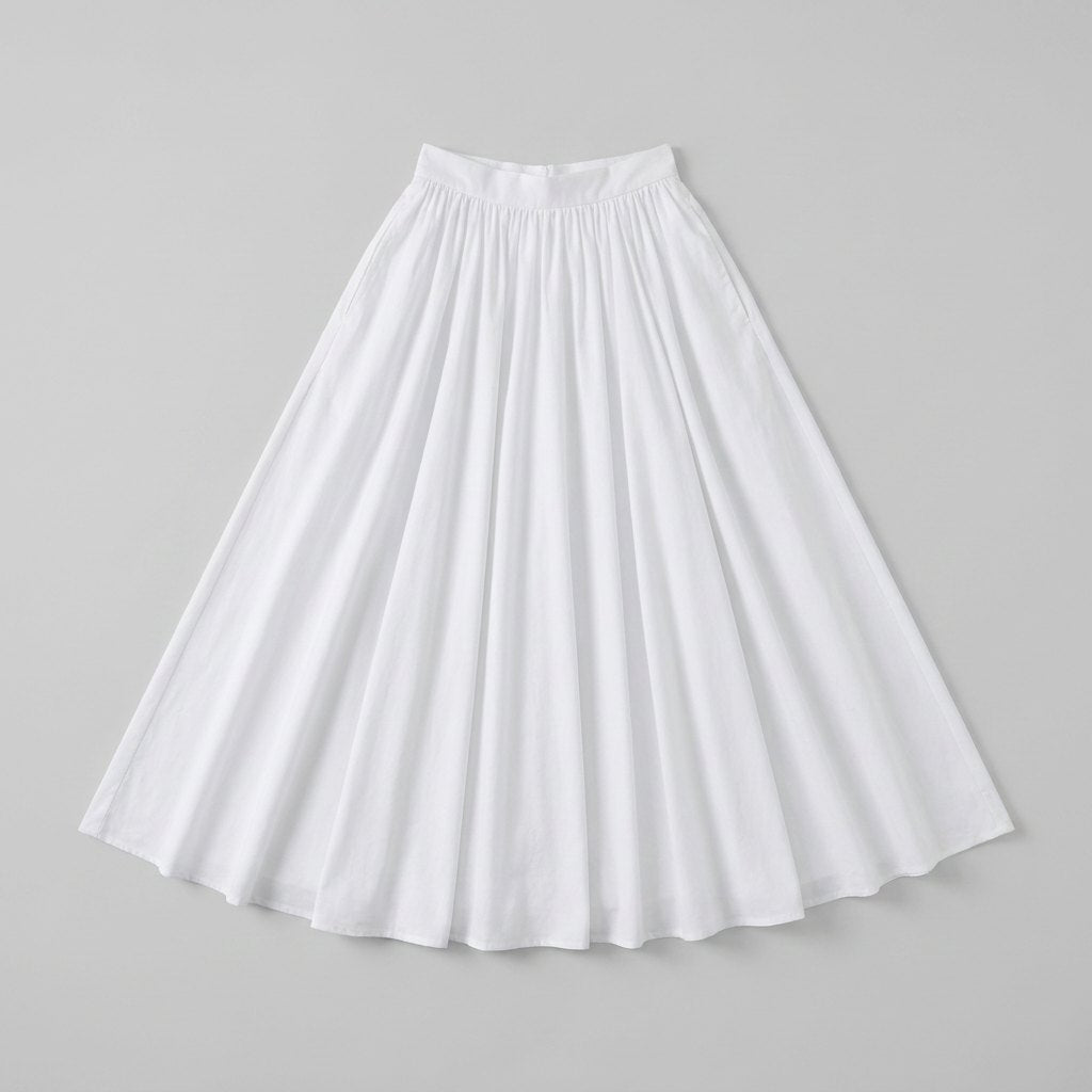 Cora white cotton maxi skirt, product flat-lay