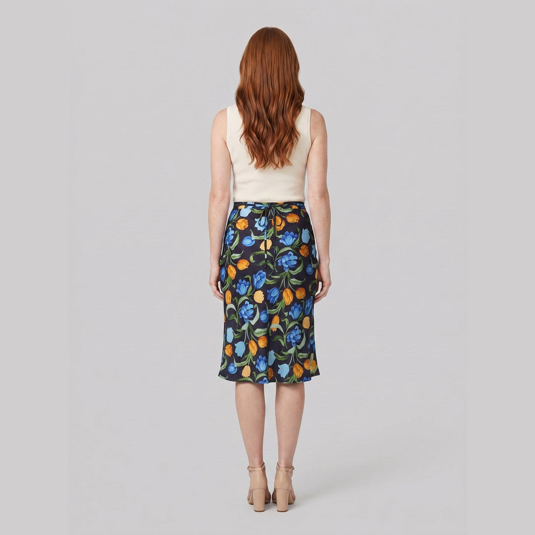 Cora navy tulip skirt back view