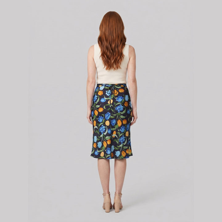 Cora navy tulip skirt back view