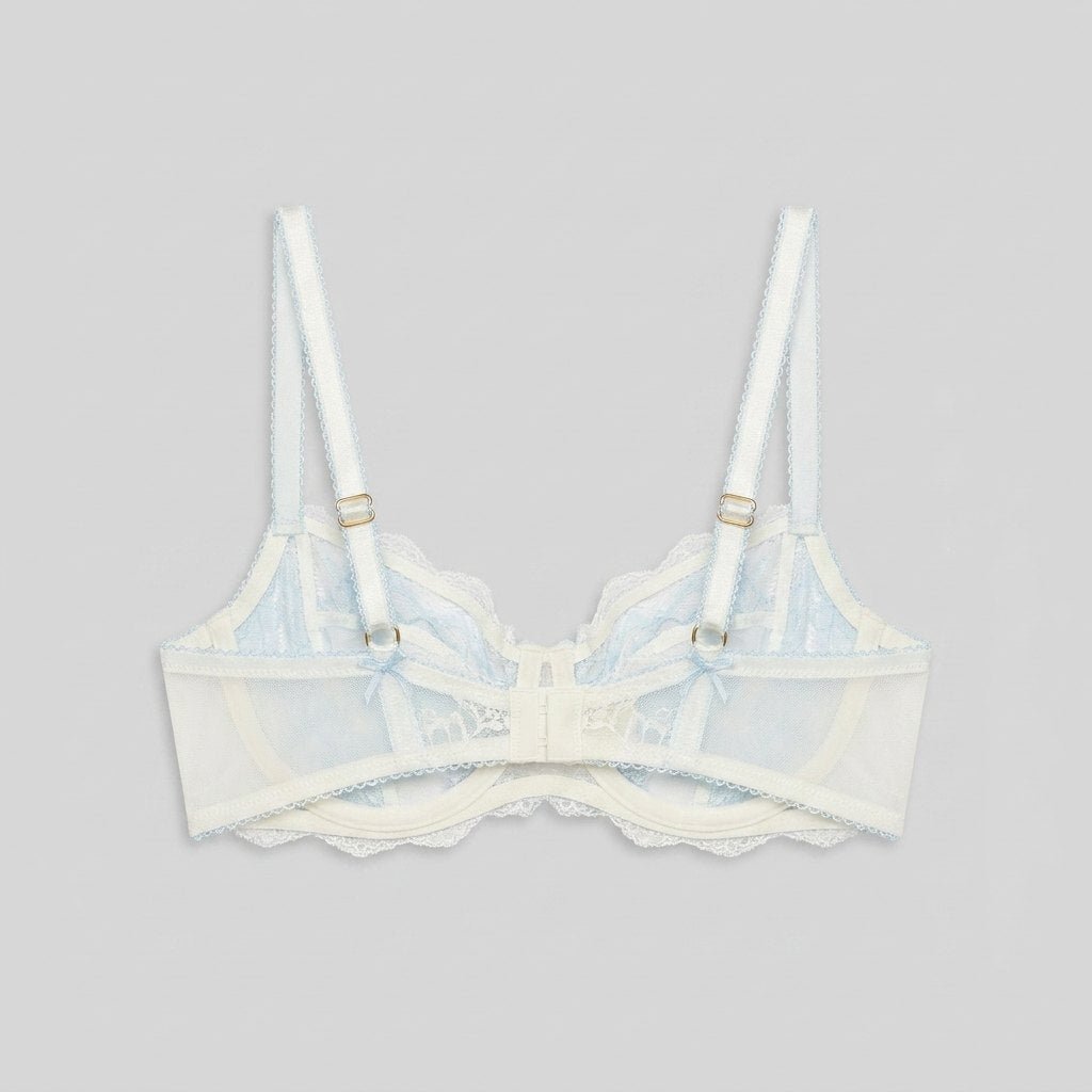 Dahlia Balcony Bra floral chiffon back flat-lay