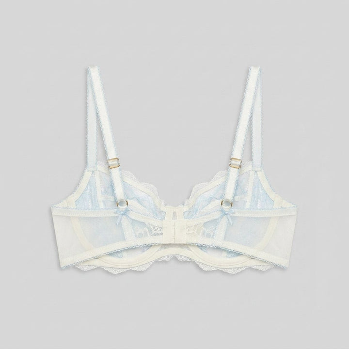 Dahlia Balcony Bra floral chiffon back flat-lay