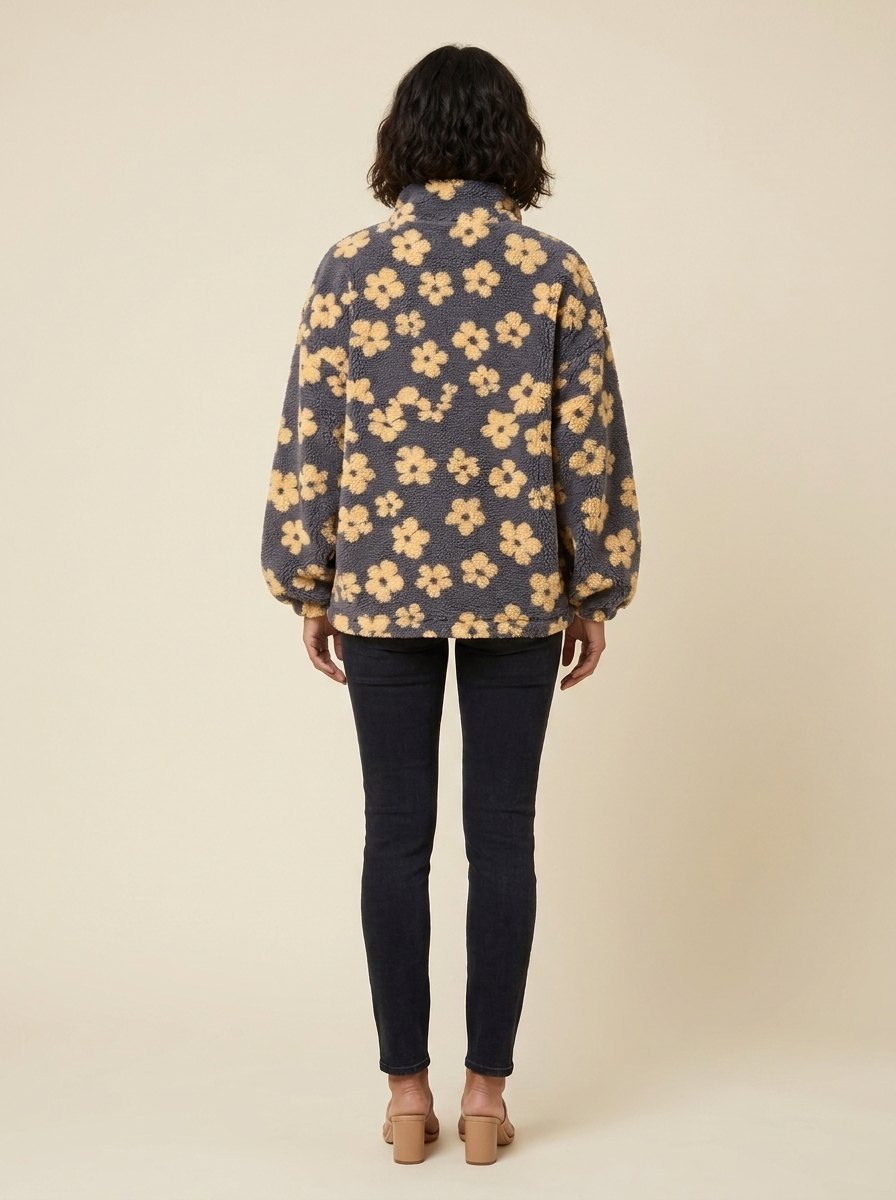 Daisy oversized sherpa sweater back view