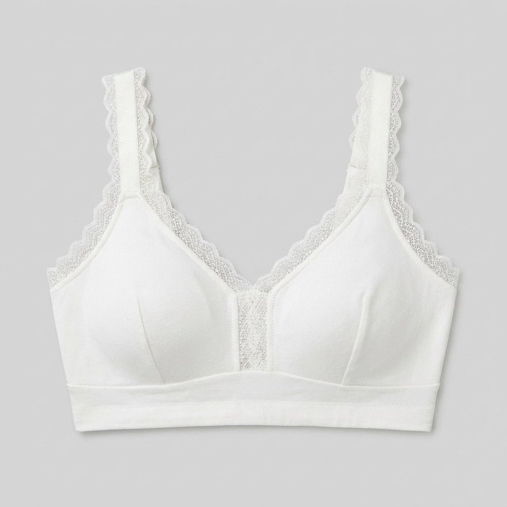 Dali Lace Bralette pearl white front flat-lay