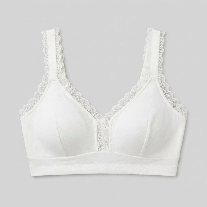 Dali Lace Bralette pearl white front flat-lay