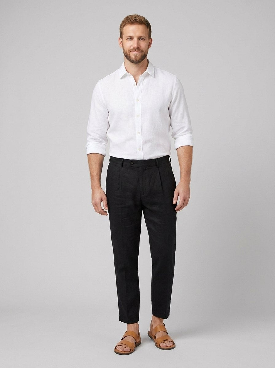 Dany linen trousers black