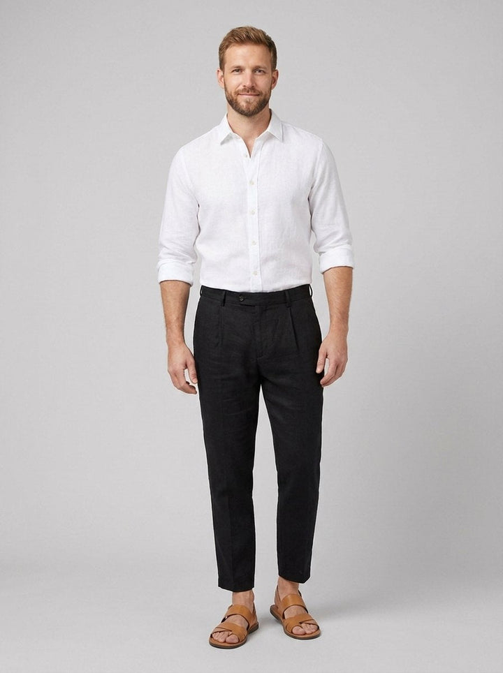 Dany linen trousers black