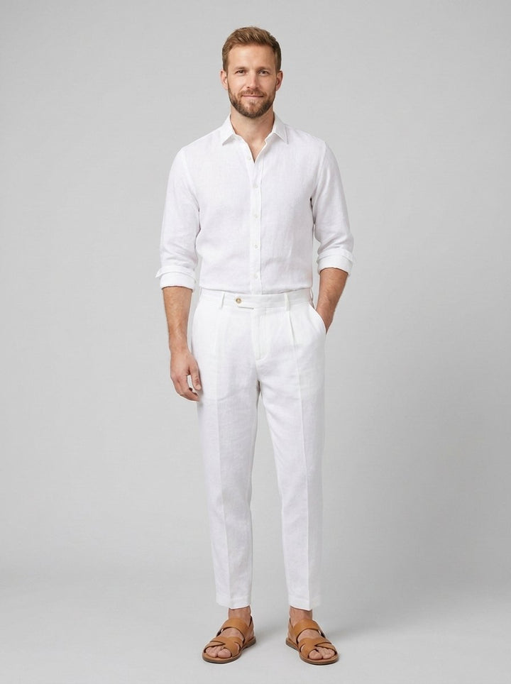 Dany linen trousers white