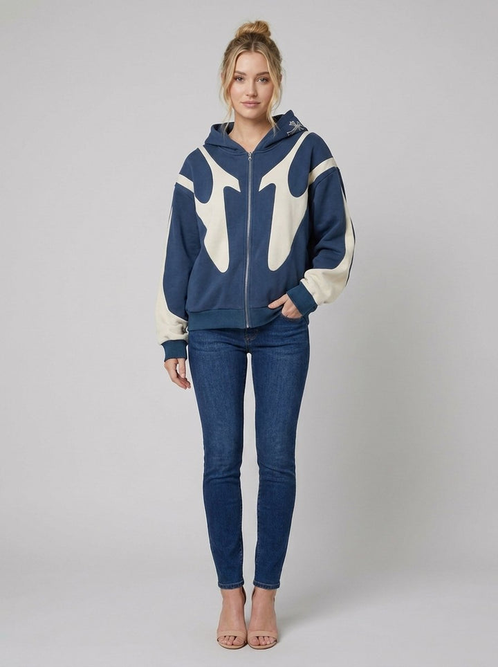 Dare Devil retro zip hoodie blue