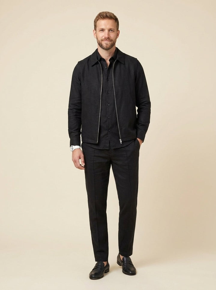 DARIO men's zip vest set black