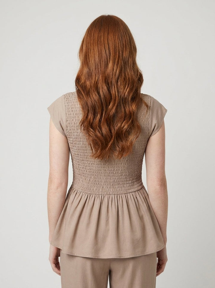 Dashi peplum top back