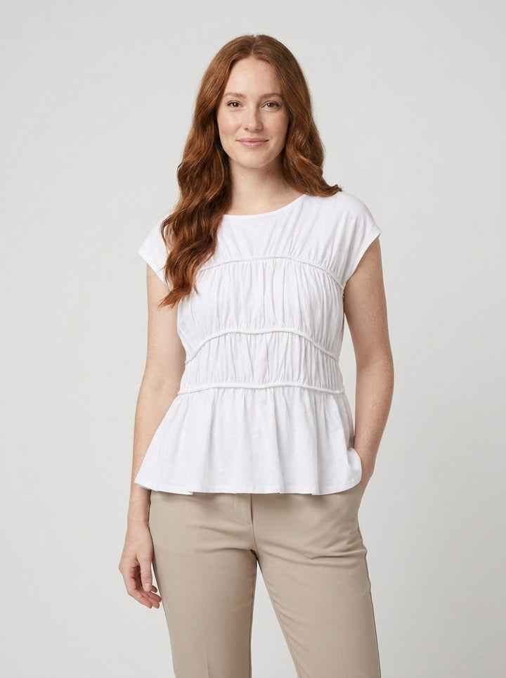 Dashi peplum top white