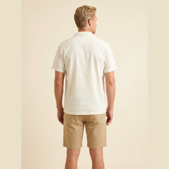 Daxon ivory embroidered stripe shirt back