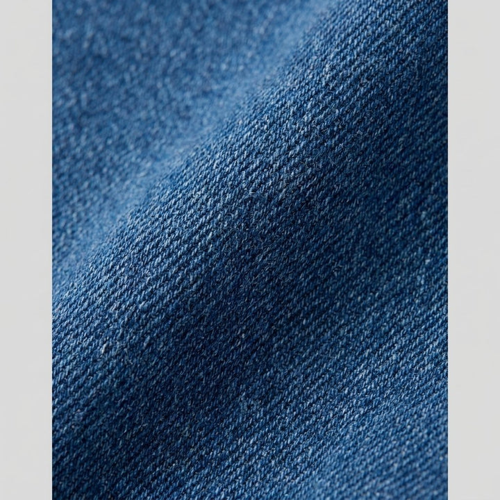 Dazzle denim dress fabric close-up