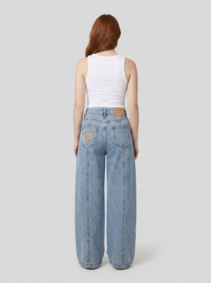 Dazzle wide leg jeans back view