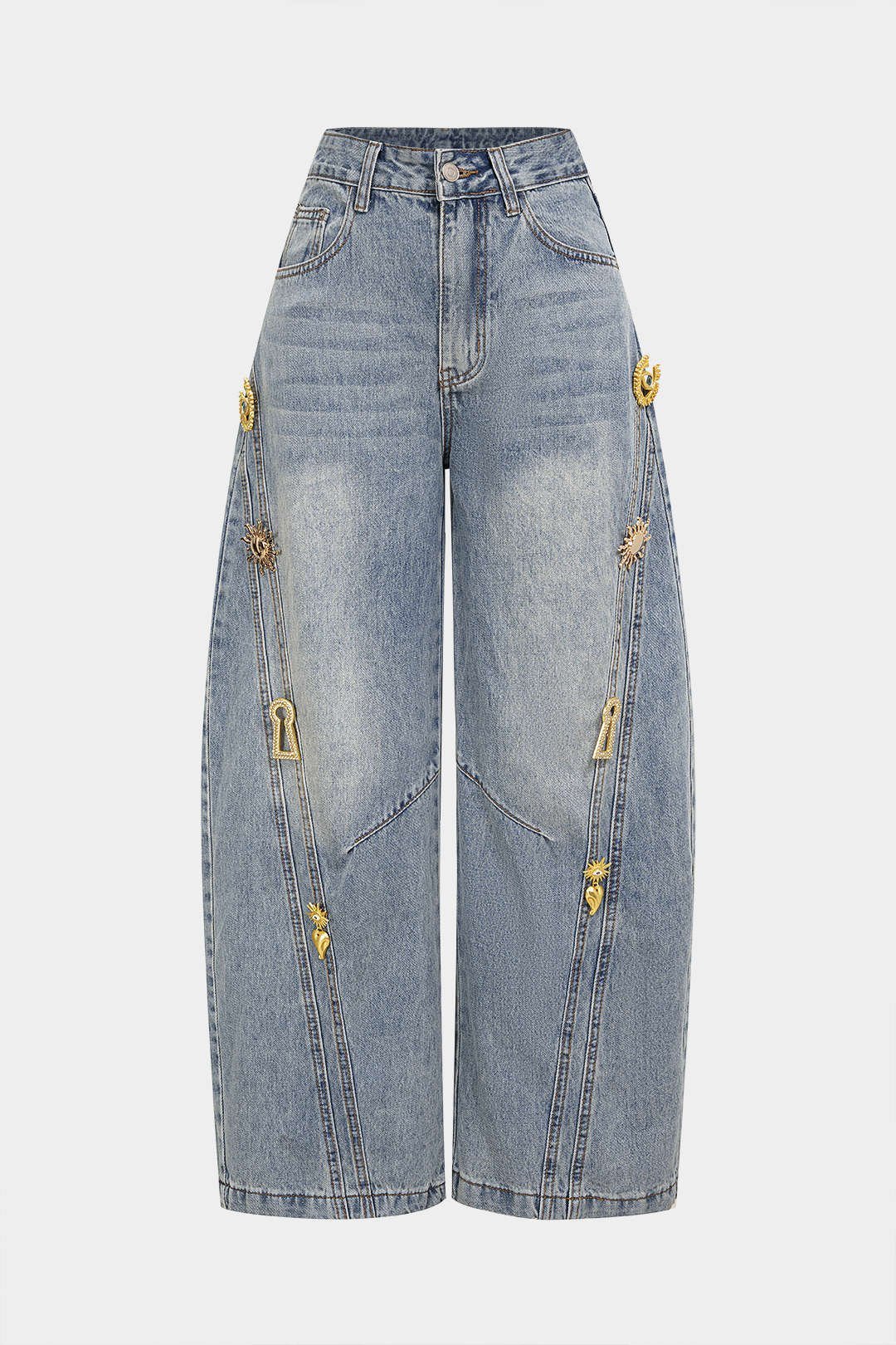 Dazzle wide leg jeans product flat lay
