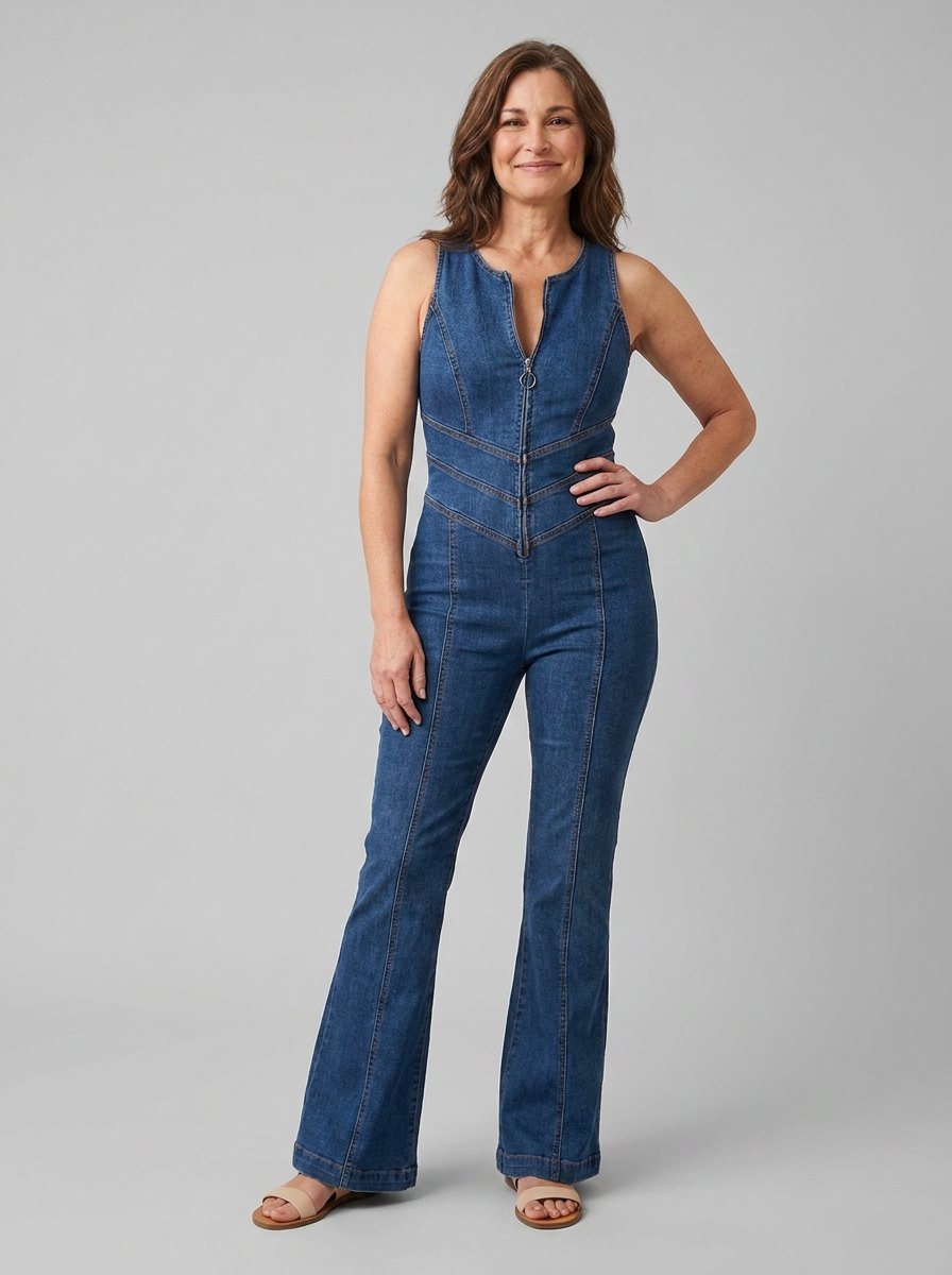 Diva denim jumpsuit relaxed pose