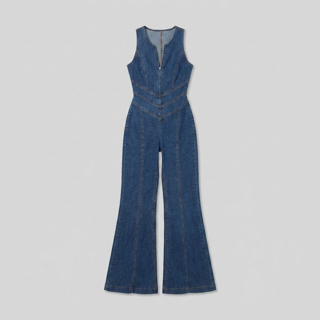 Diva denim jumpsuit product flat lay