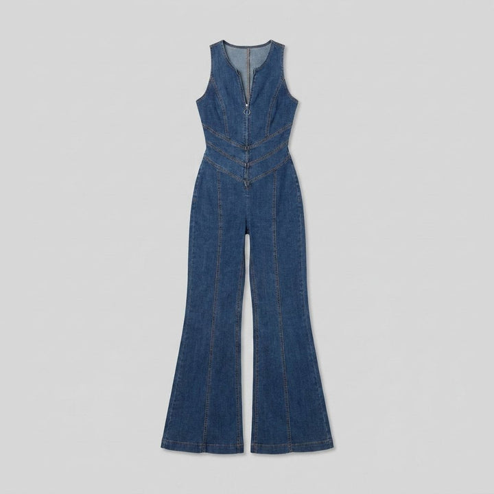 Diva denim jumpsuit product flat lay