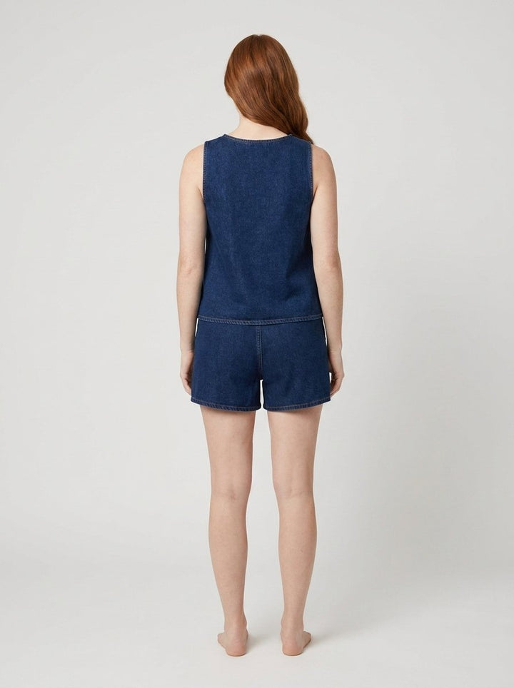 Doretta denim tie set back view