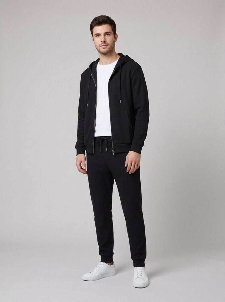 Eduardo mens knit lounge set black front