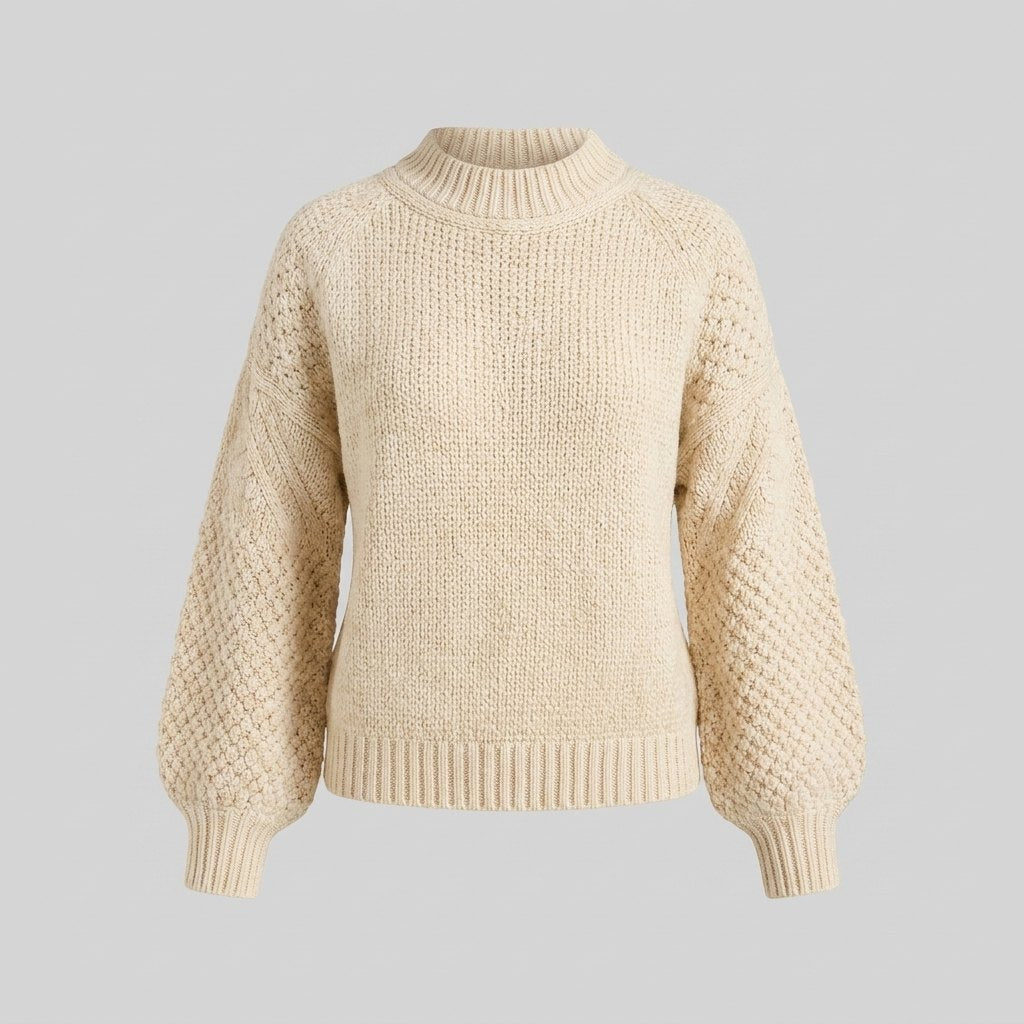 Ella cozy knit sweater product flat lay