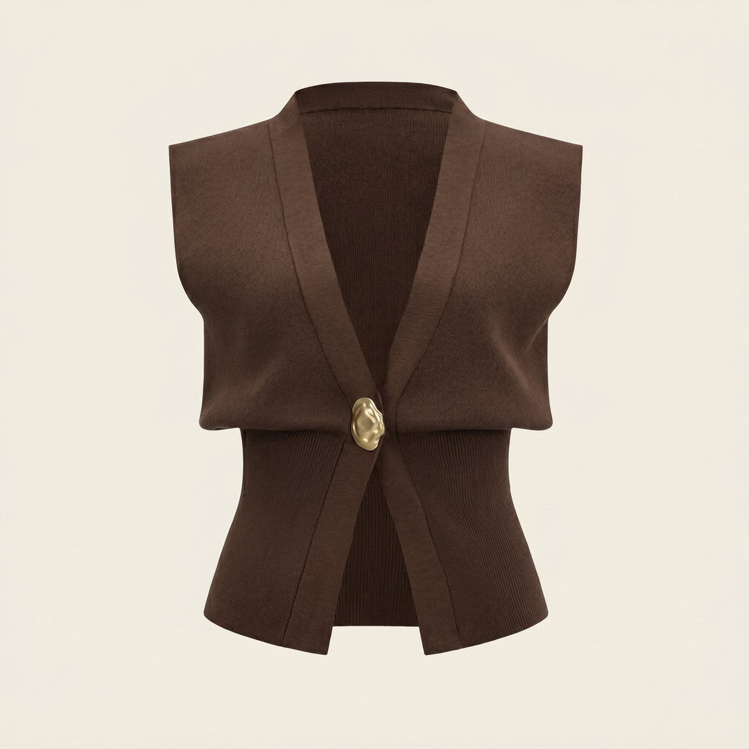 Elsa knit gilet product flat lay