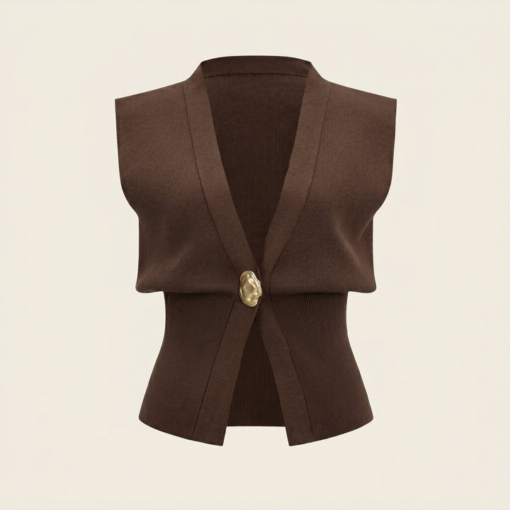 Elsa knit gilet product flat lay