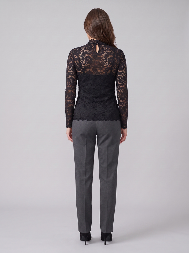 Elsbeth floral lace blouse back view